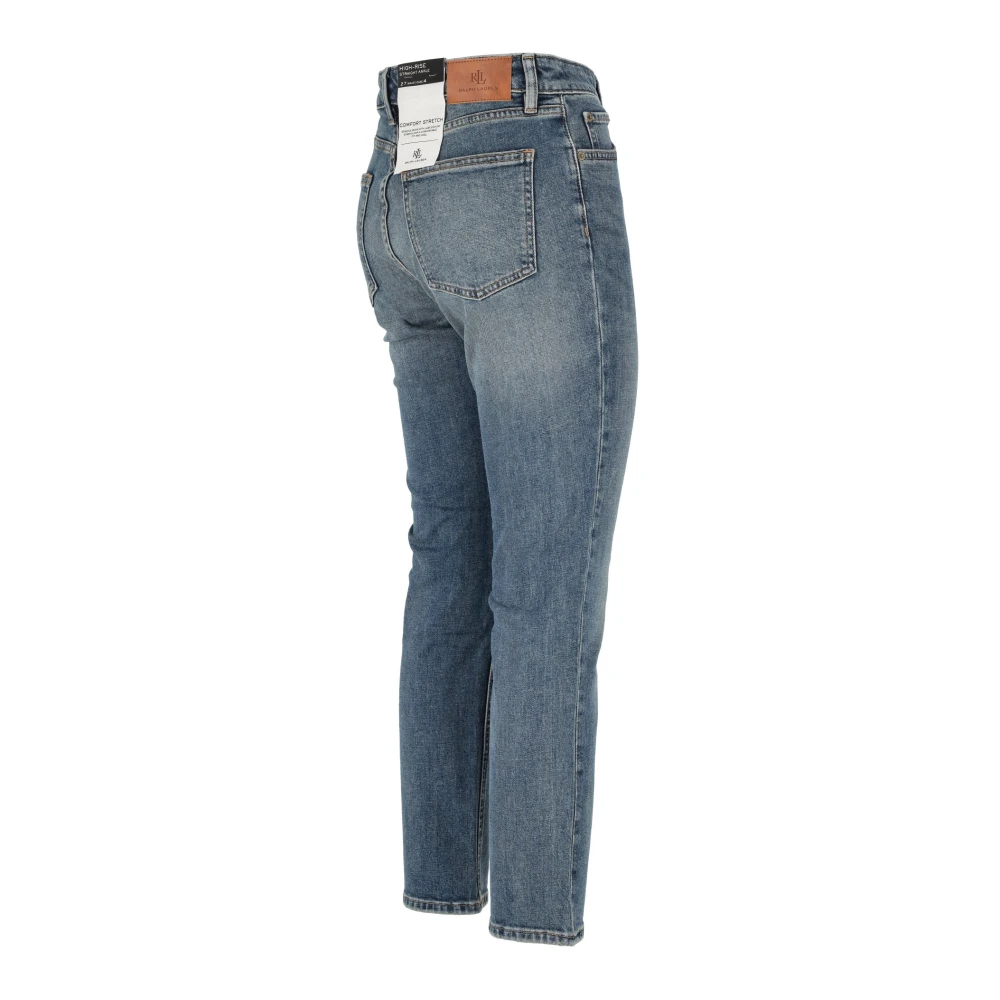 Ralph Lauren Five-Pocket Cotton Stretch Jeans Blue Dames