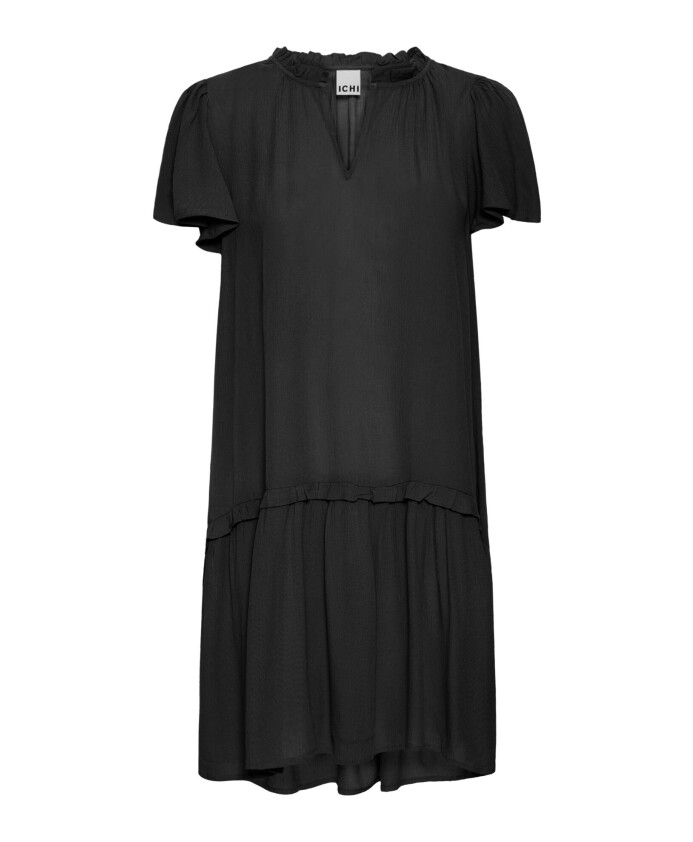 black-dress-with-flounce-hem