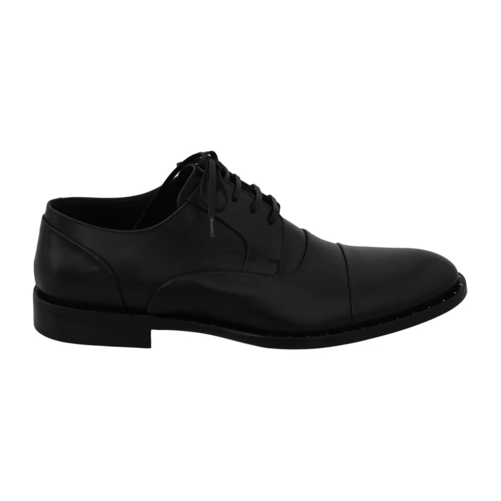 Dolce & Gabbana Black Leather Derby Formal Shoes - EU39/US6 - Image 2