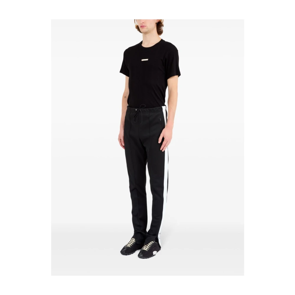 Maison Margiela Zwarte Broek met Handtekeningdetails Black Heren