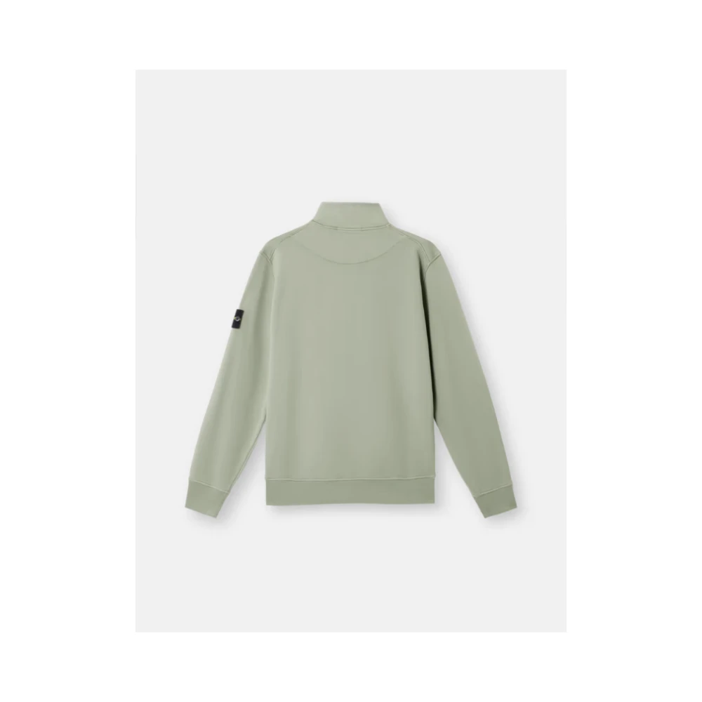 Stone Island Groene Half Zip Katoenen Sweatshirt Green Heren