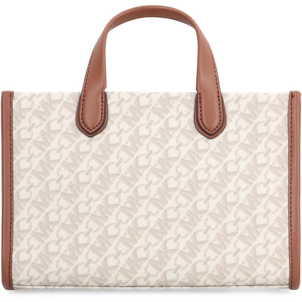 Michael Kors Bedrukte Canvas Messenger Bag White Dames