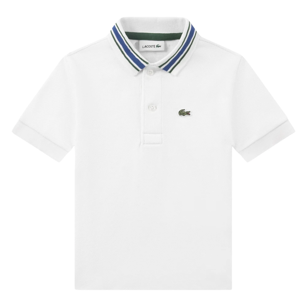 Lacoste Boys White Kids Short Sleeve T-Shirts, 3 Y, Petit Pique Polo Shirt