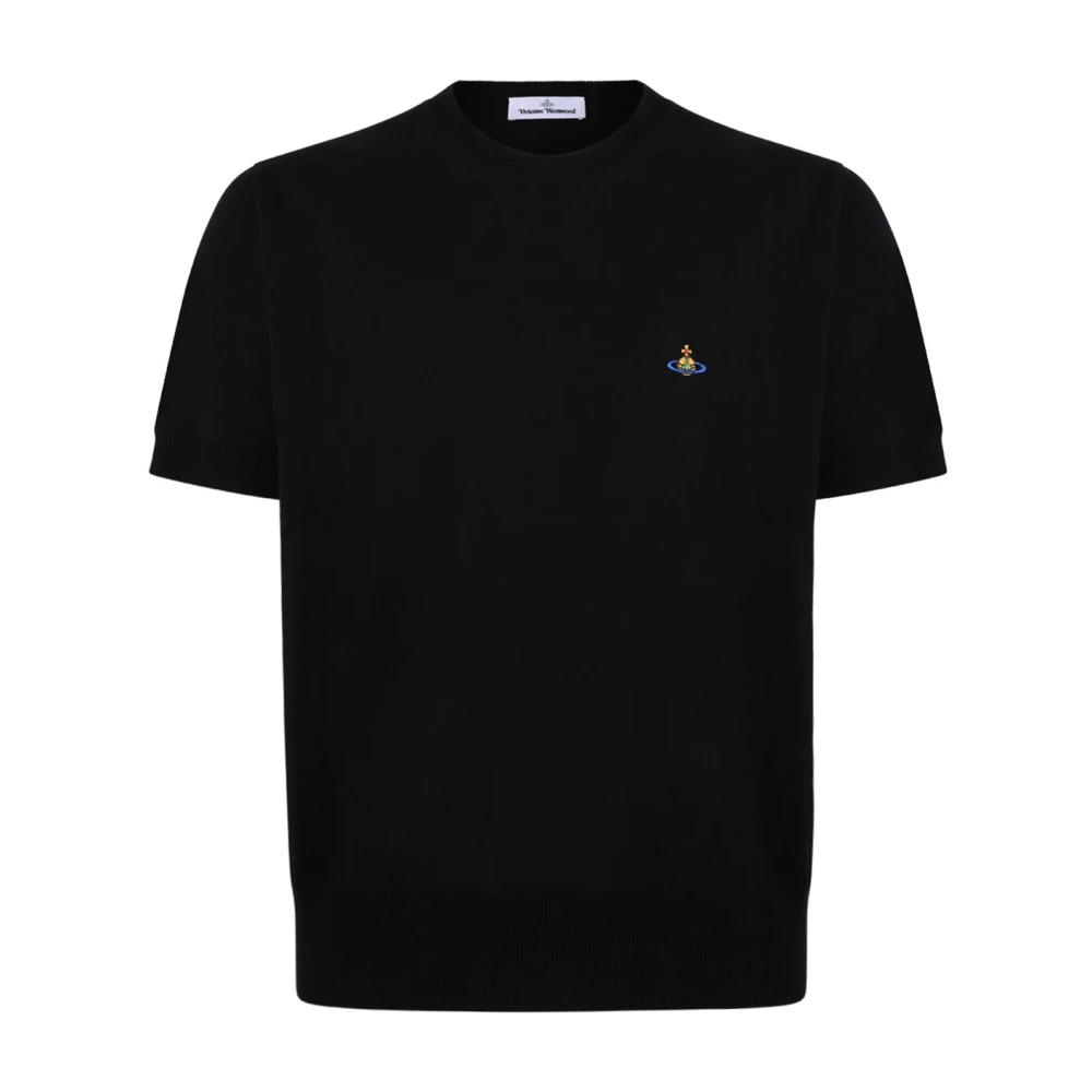 Vivienne Westwood Men's Black Alex T-Shirt - Round-Neck Knitwear - Xl - Knitwear