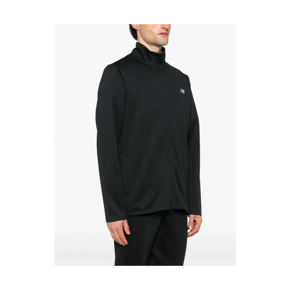 New Balance Reflecterend Zwart Sweatshirt met Zakken Black Heren