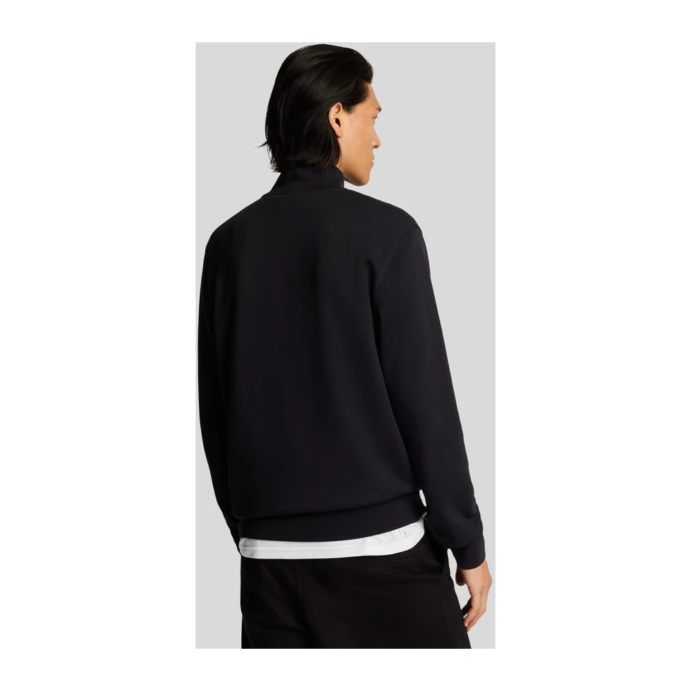Lyle & Scott Middenlagen Superfijne Quarter Zip Sweatshirt Black Heren