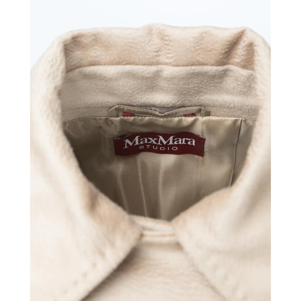 Max Mara Studio Wollen Jas Beige Dames