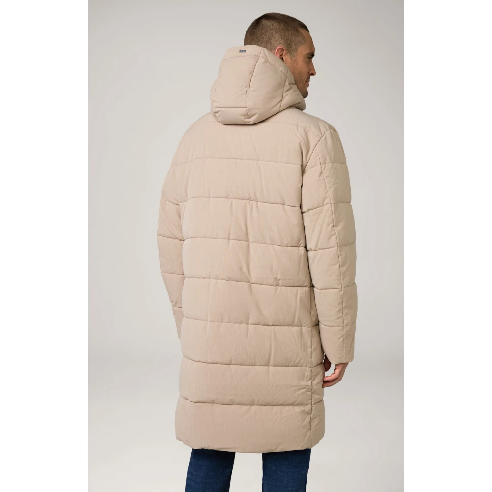 Joop! Gewatteerde heren winterjas met capuchon Brown Heren