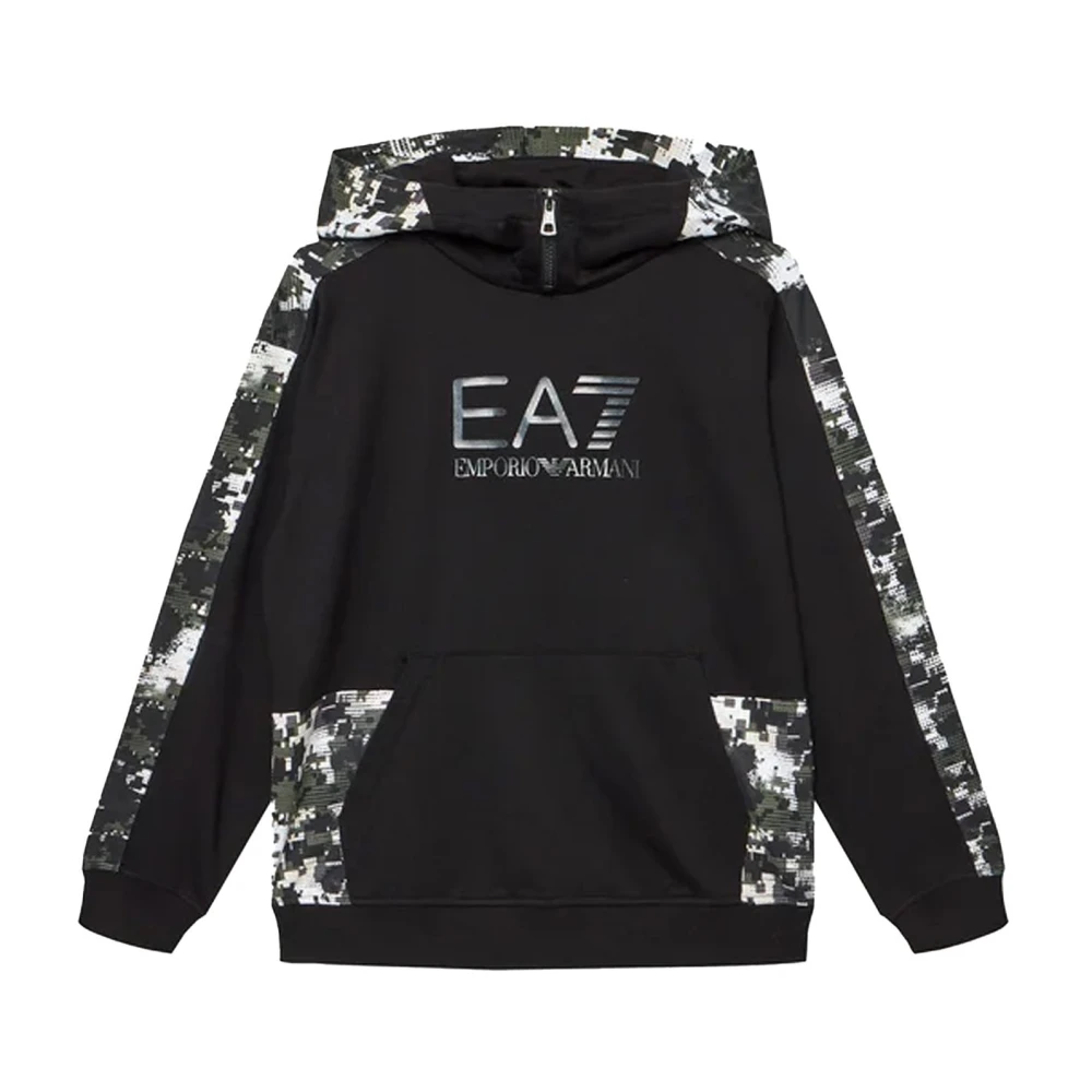 Emporio Armani EA7 Stilren Sweatshirt för Män Black, Pojke