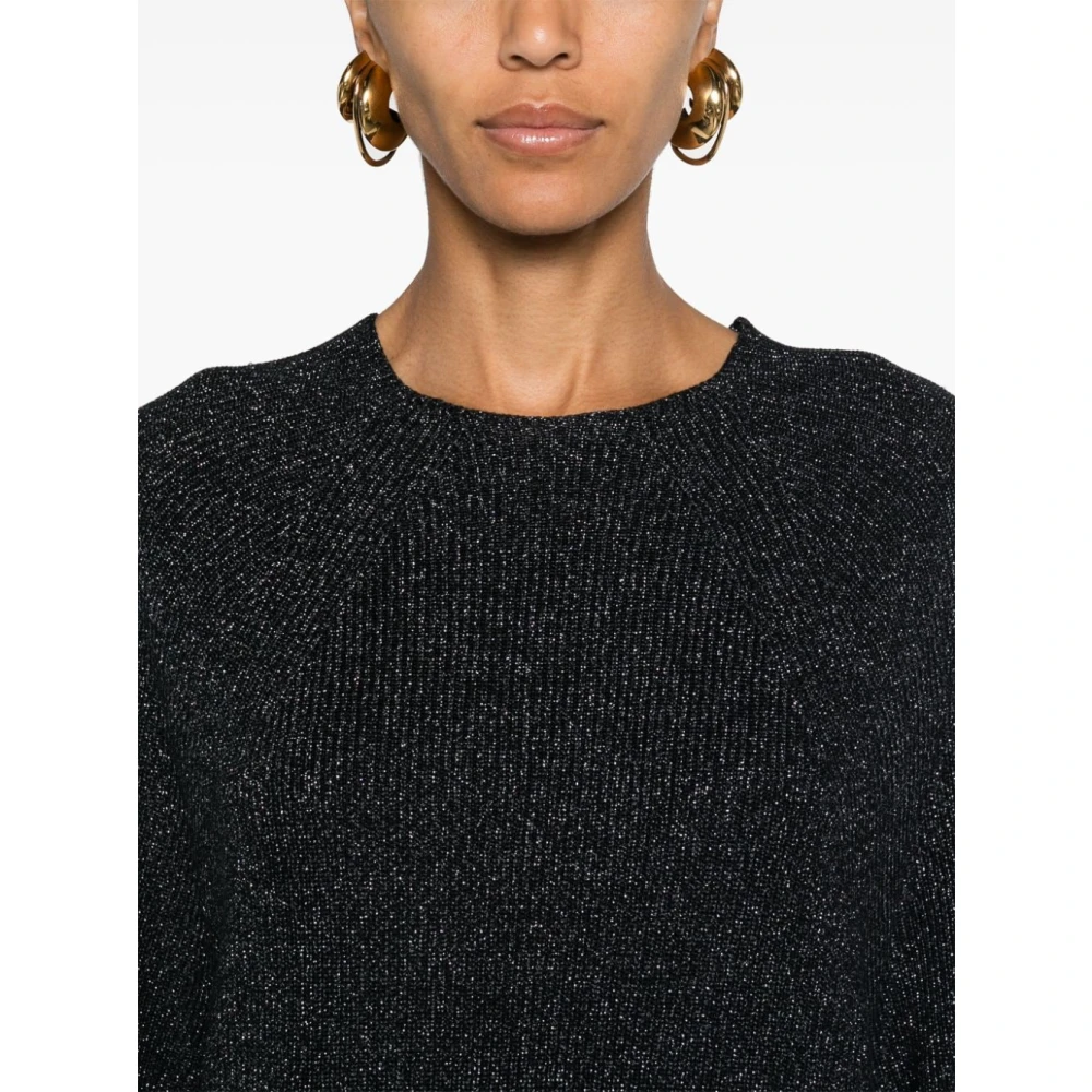 Fabiana Filippi Zwarte trui met Lurex-details Black Dames