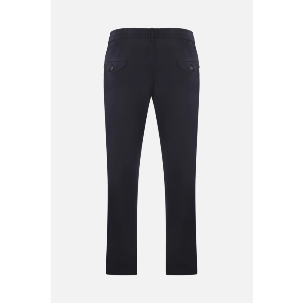 Eleventy Blauwe broek van stretchwol met elastische tailleband Blue Heren