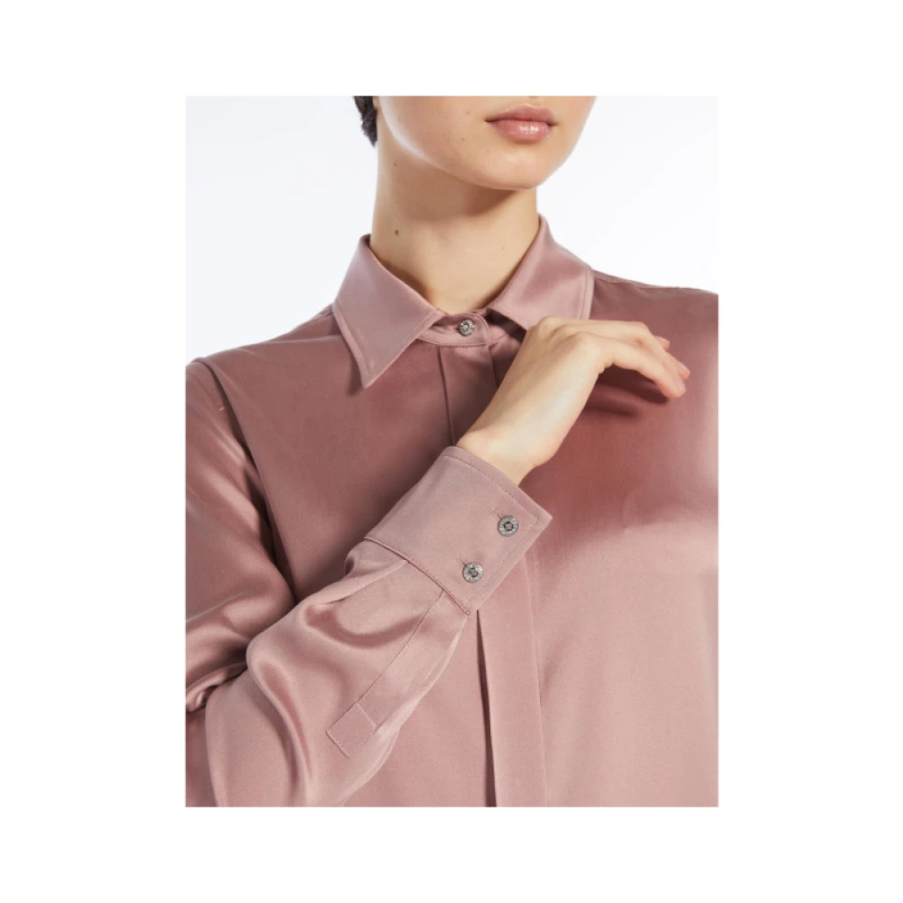 Max Mara Zijden Overhemd Array Large Pink Dames