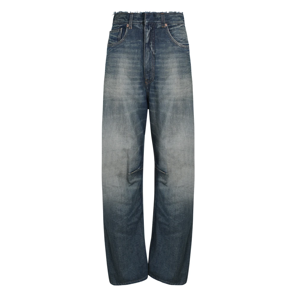 Mm6 Maison Margiela Women's Blue Wide-Leg Jeans - Wide Jeans - W27 - Jeans