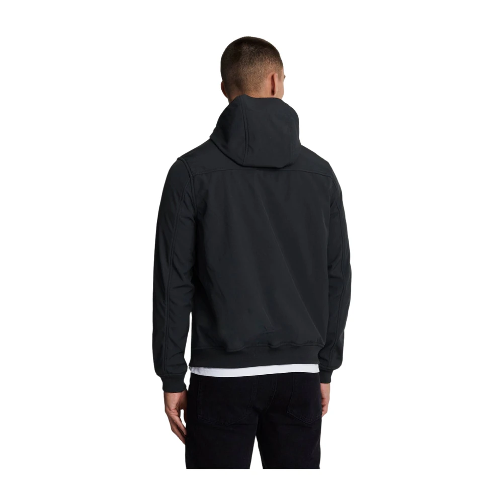 Lyle & Scott Softshell Parka Polyester Tonal Fleece Black Heren