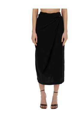 Elegant Midi Kjol med Krok
