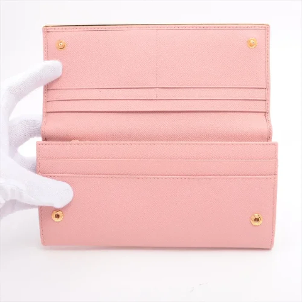 Prada Vintage Pre-owned Leather wallets Pink Dames
