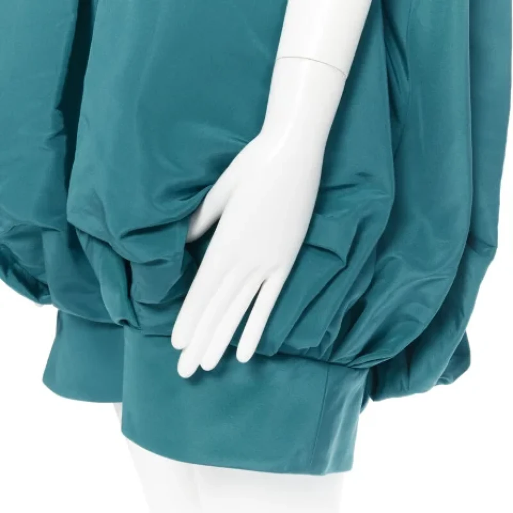 Oscar De La Renta Pre-owned Silk dresses Green Dames