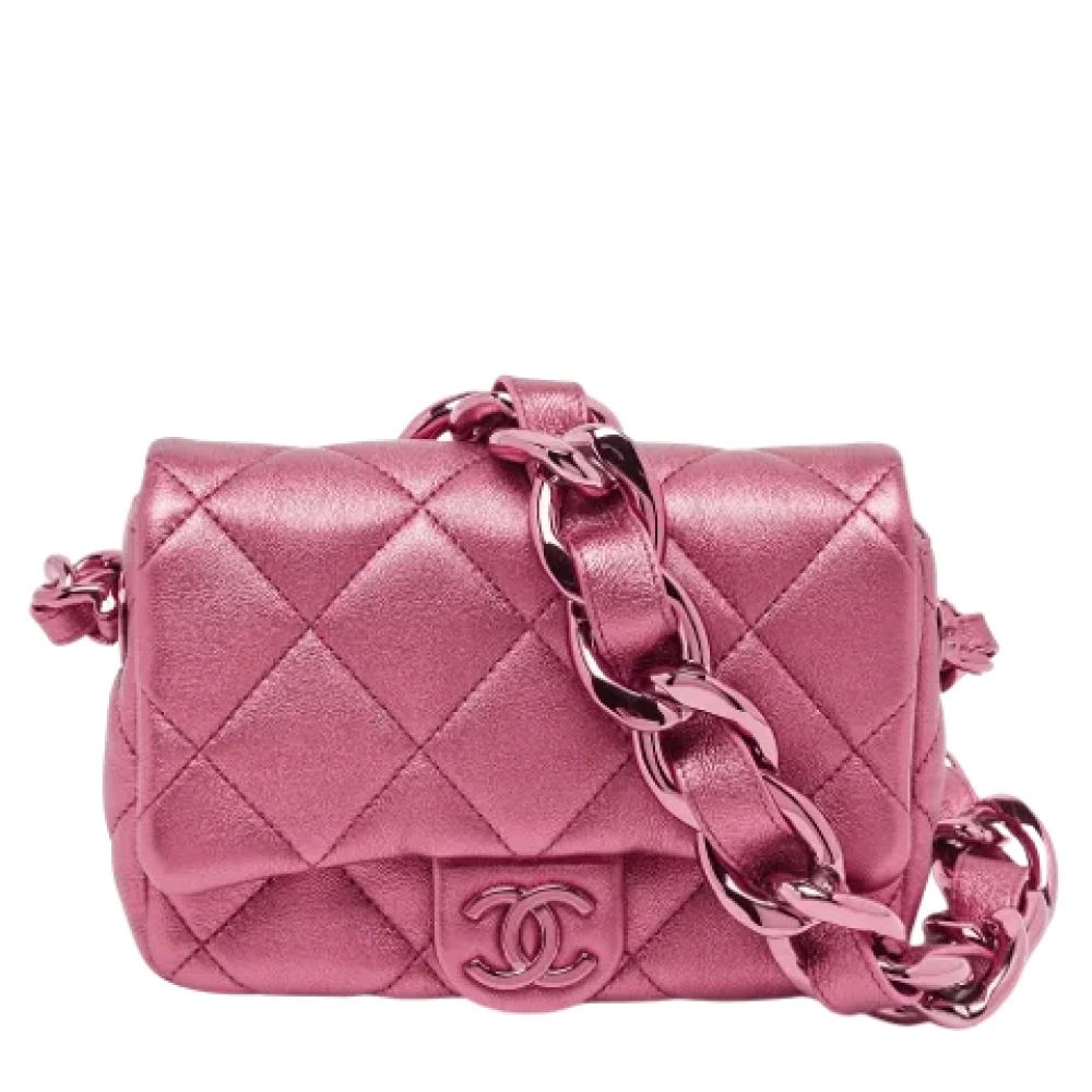 Chanel Vintage Pre-owned Leather chanel-bags Pink Dames