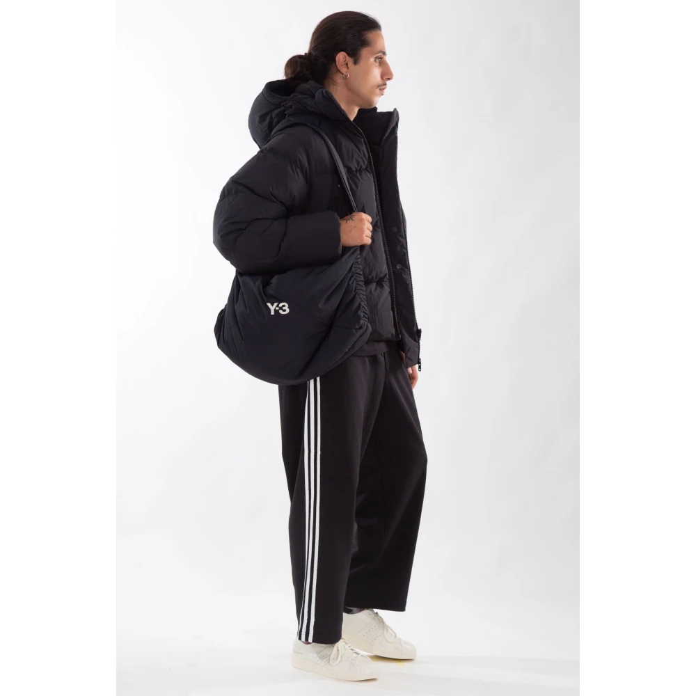 Y-3 Zwarte losse trackpants met 3 strepen Black Heren
