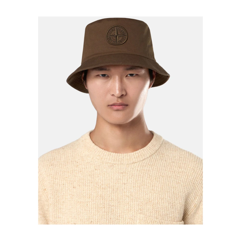 Stone Island Groene hoeden met kompasrooslogo Green Heren