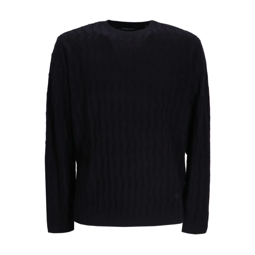 Emporio Armani Mannelijk Blauw Truien & Vesten Heren, S, Wol, Rondgebreide Trui