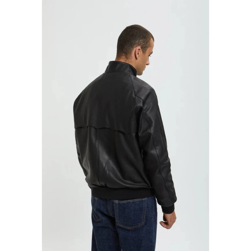Baracuta Leren Harrington Jack Zwart Black Heren