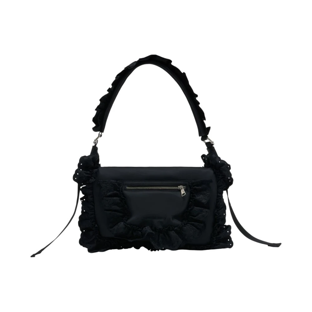 Simone Rocha Black Shoulder Bags, Female, One Size, Pillowcase Shoulder Bag With Daisy