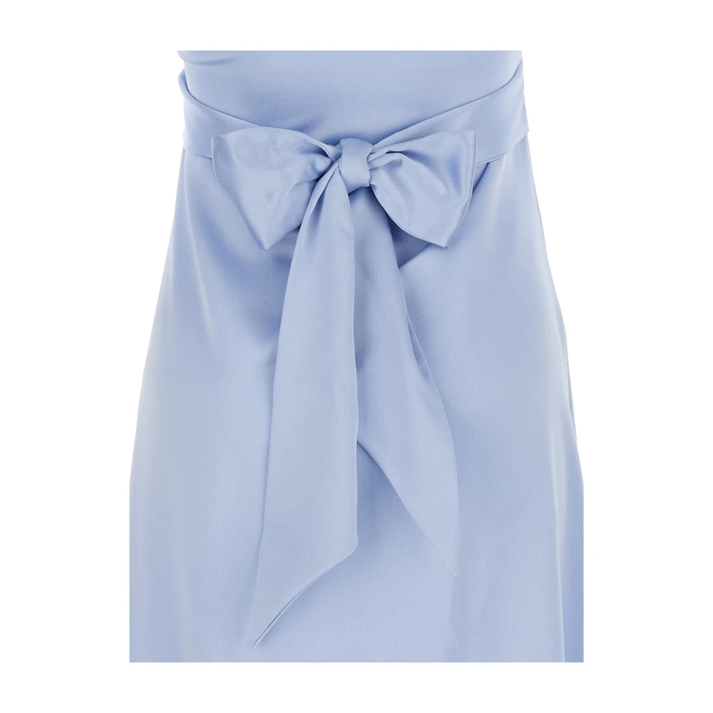 Plain Units Korte Mouw Lange Jurk Blue Dames