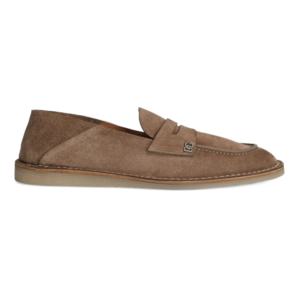 Dolce & Gabbana Men's Brown Loafers, 6 Uk, Pantofola Crosta