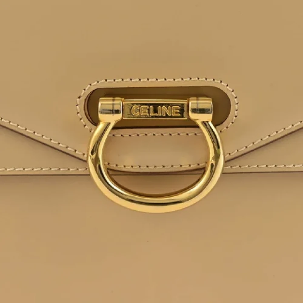 Celine Vintage Pre-owned Leather celine-bags Beige Dames