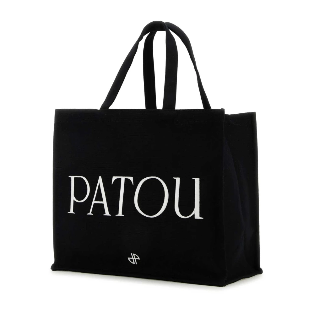 Patou Stijlvolle Zwarte Katoenen Winkelmand Black Dames