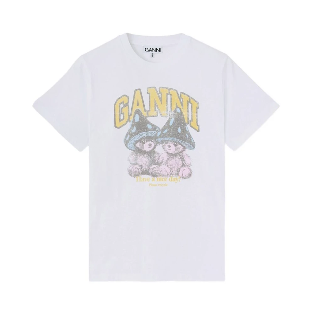 Ganni T-Shirt - Female - T-Shirts - White - M - Tops