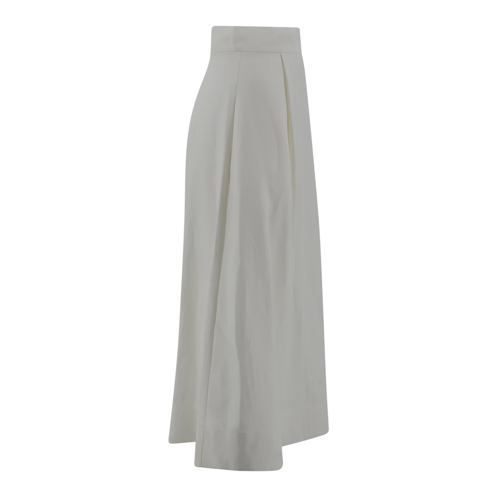 P.a.r.o.s.h. Geplooide Midi Rok Creme Beige Dames