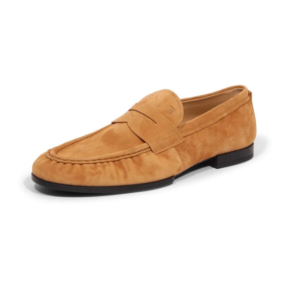 Tod's Men's Beige Loafers, 9 Uk, Mocassino Suede Loafer