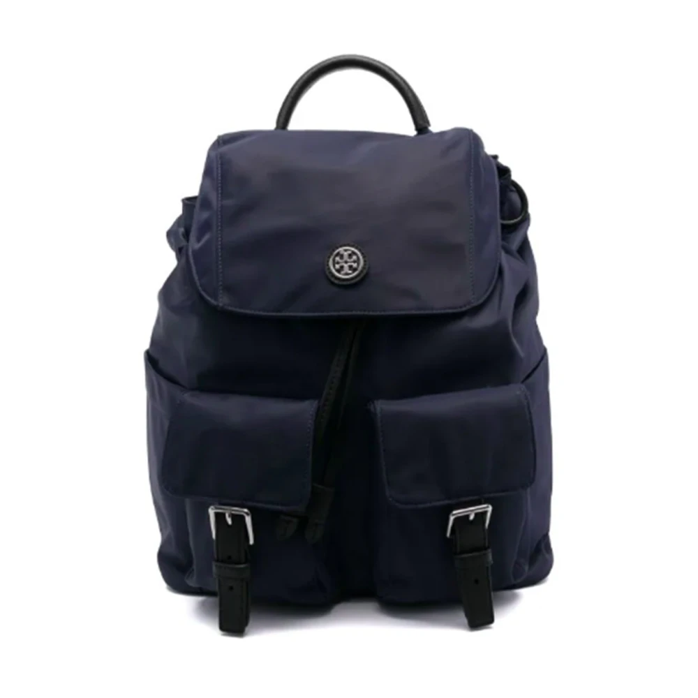 TORY BURCH Blauwe Handtas met Voorlogo Blue Dames