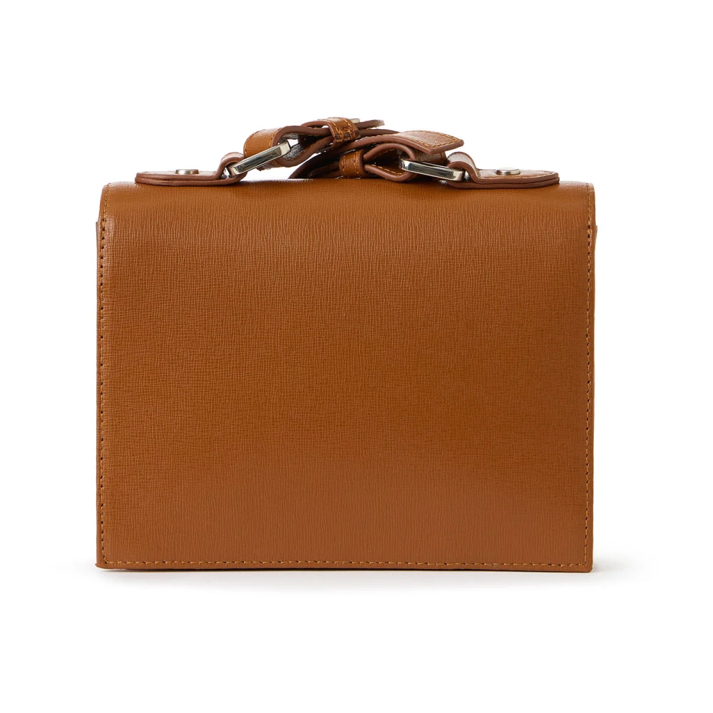 Iceberg Mini handtas met bovenhandvat in coccio-gekleurd Saffiano leer Brown Dames