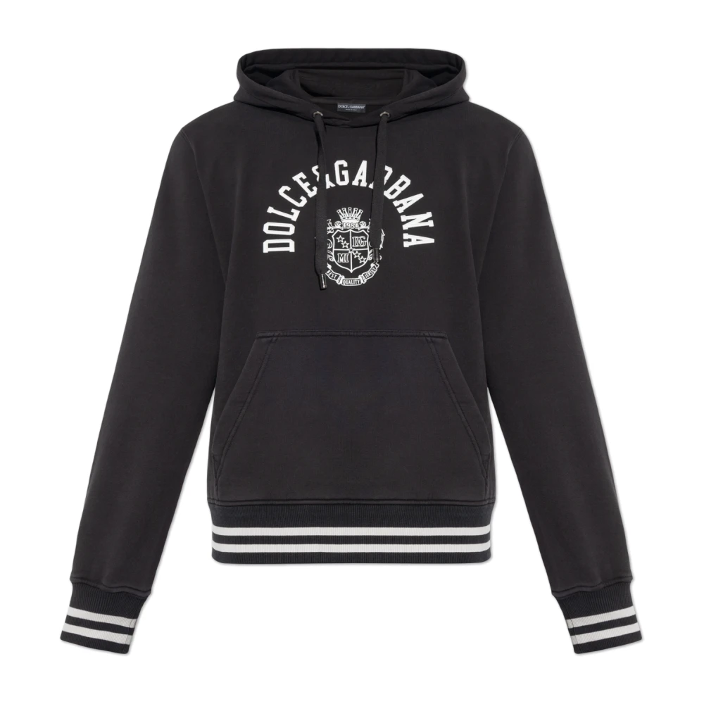 Dolce & Gabbana Mannelijk Zwart Hoodies & Sweatvesten Heren, 2XL, Katoen, Hoodie
