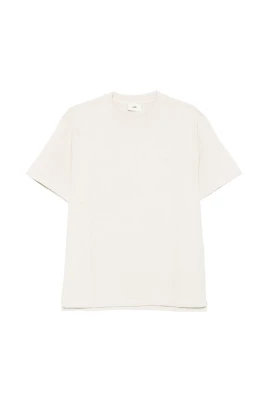 Beige Crew Neck Logo Patch T-shirt