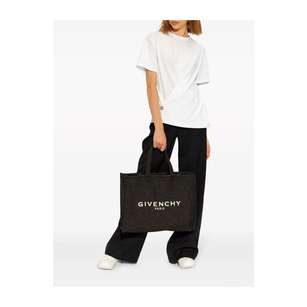 Givenchy White Metallic Logo Wrap T-shirt White Dames