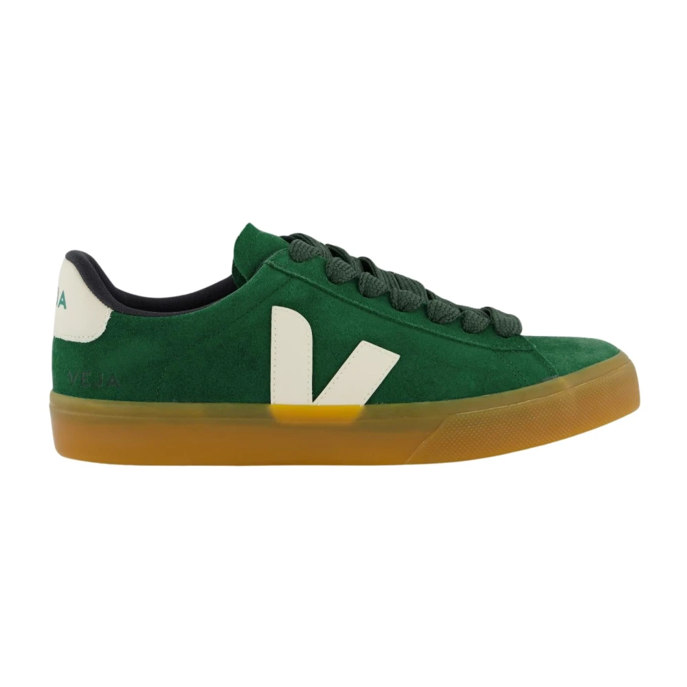 Veja Men's Green Sneakers, 8 Uk, Campo Suede Trainers