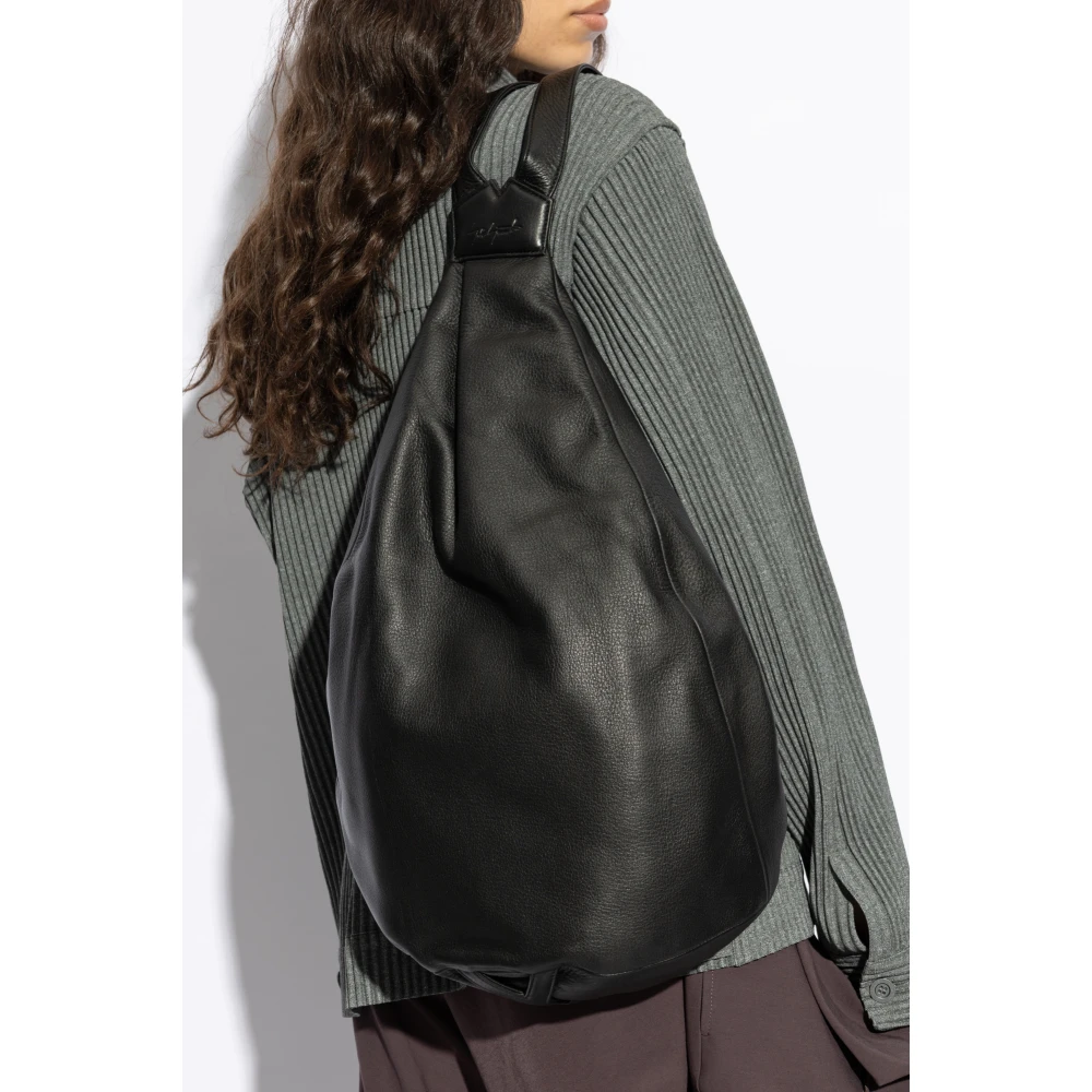 Yohji Yamamoto Leren rugzak Black Unisex