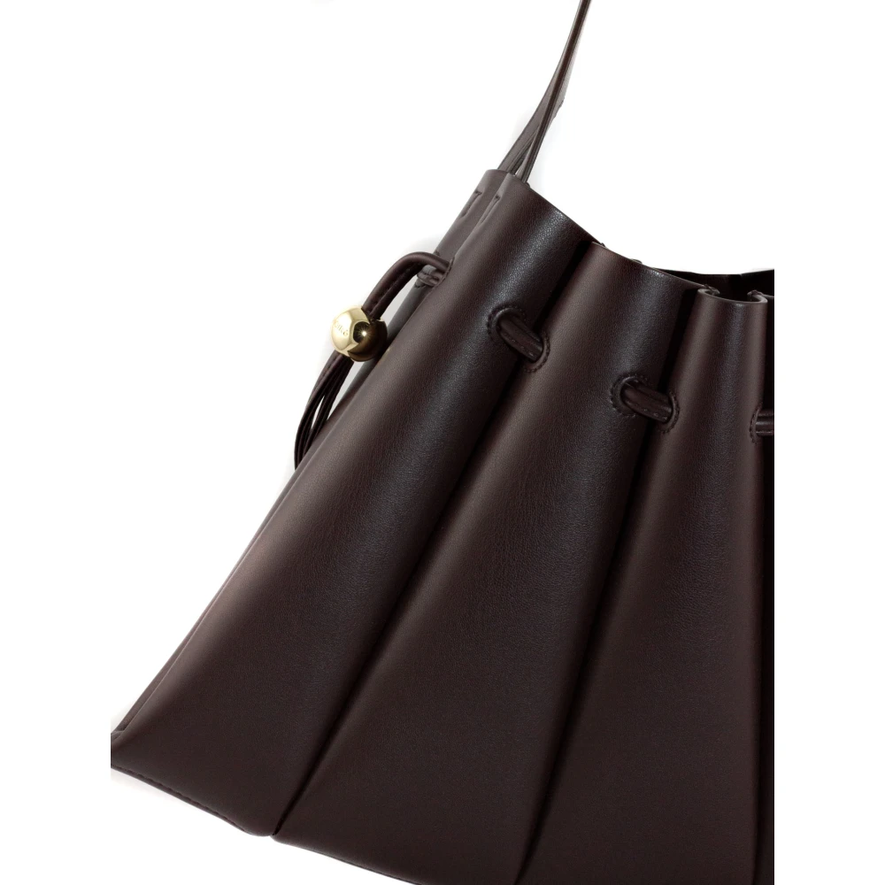 THEMOIRè Bruine Calypso-tas met Geplooide Details Brown Dames