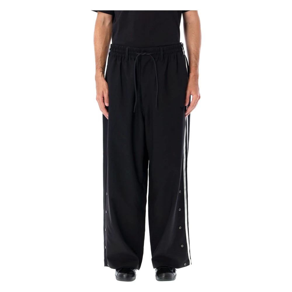 Y-3 Zwarte Track Pant met 3 Strepen Black Heren