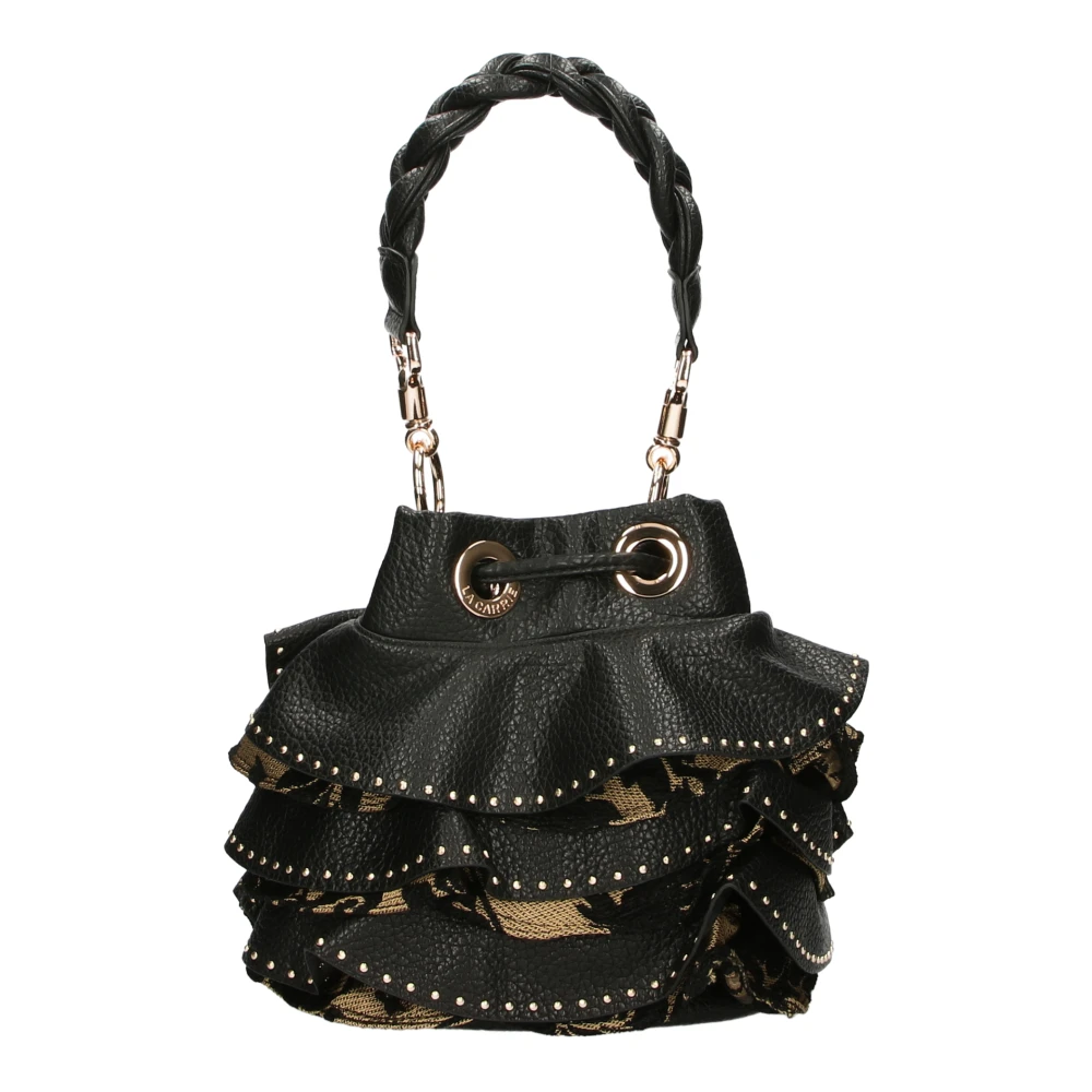 La Carrie Zwarte stoffen en PU-schoudertas Black Dames