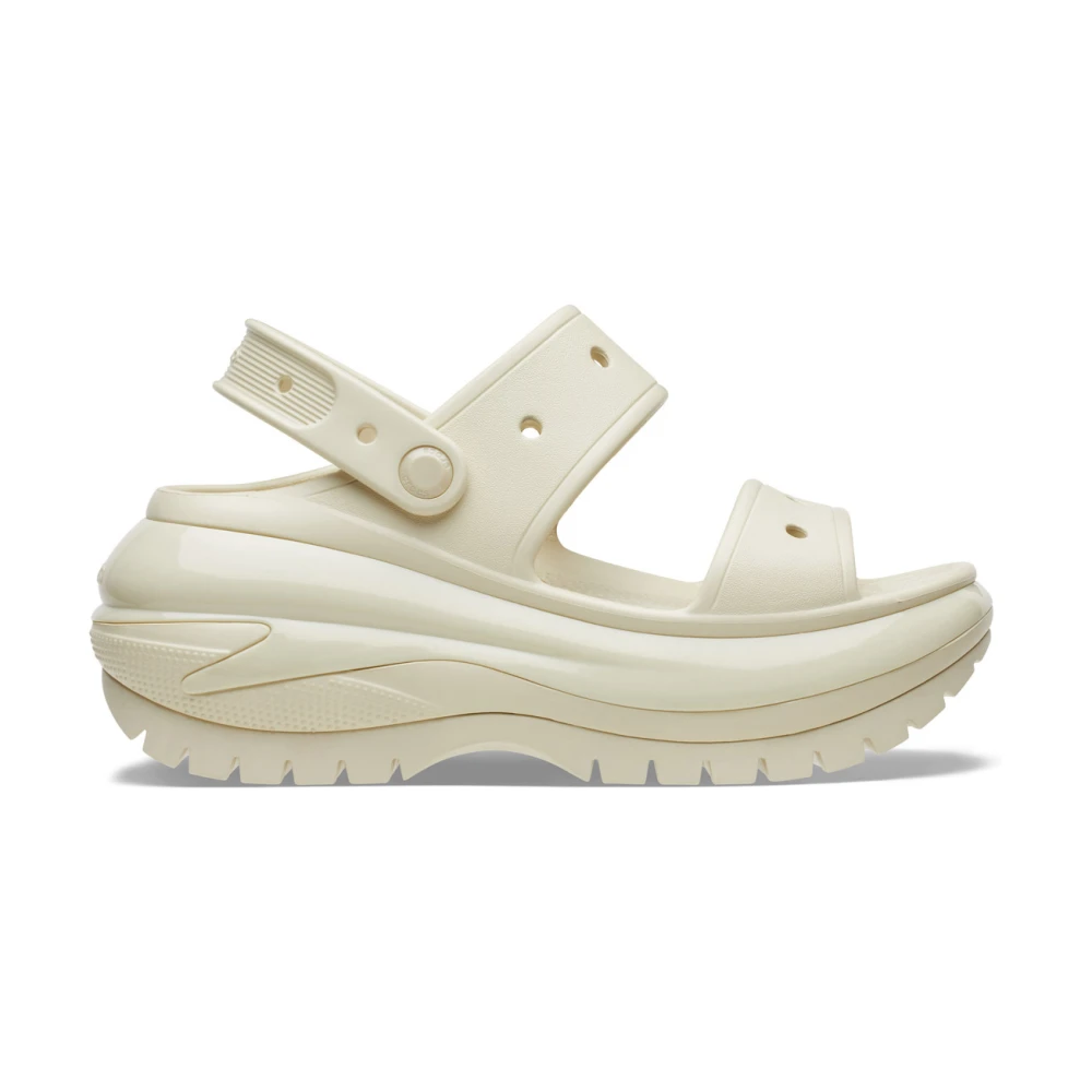 Crocs Beige Wedges, Female, 5 Uk, Classic Mega Crush Sandals
