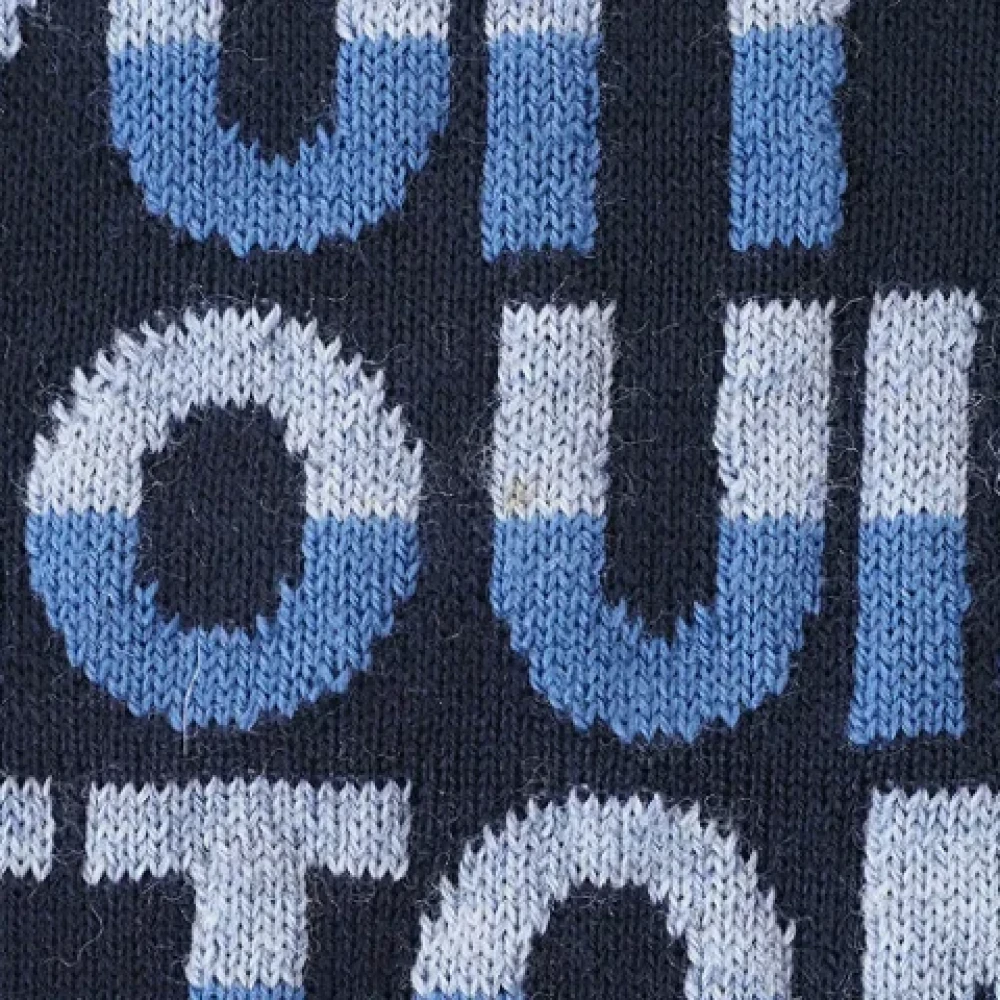 Louis Vuitton Vintage Pre-owned Wool scarves Blue Heren