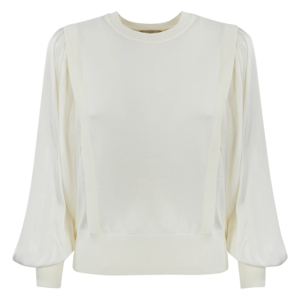 Twinset Satin Effect Sweaters White Dames