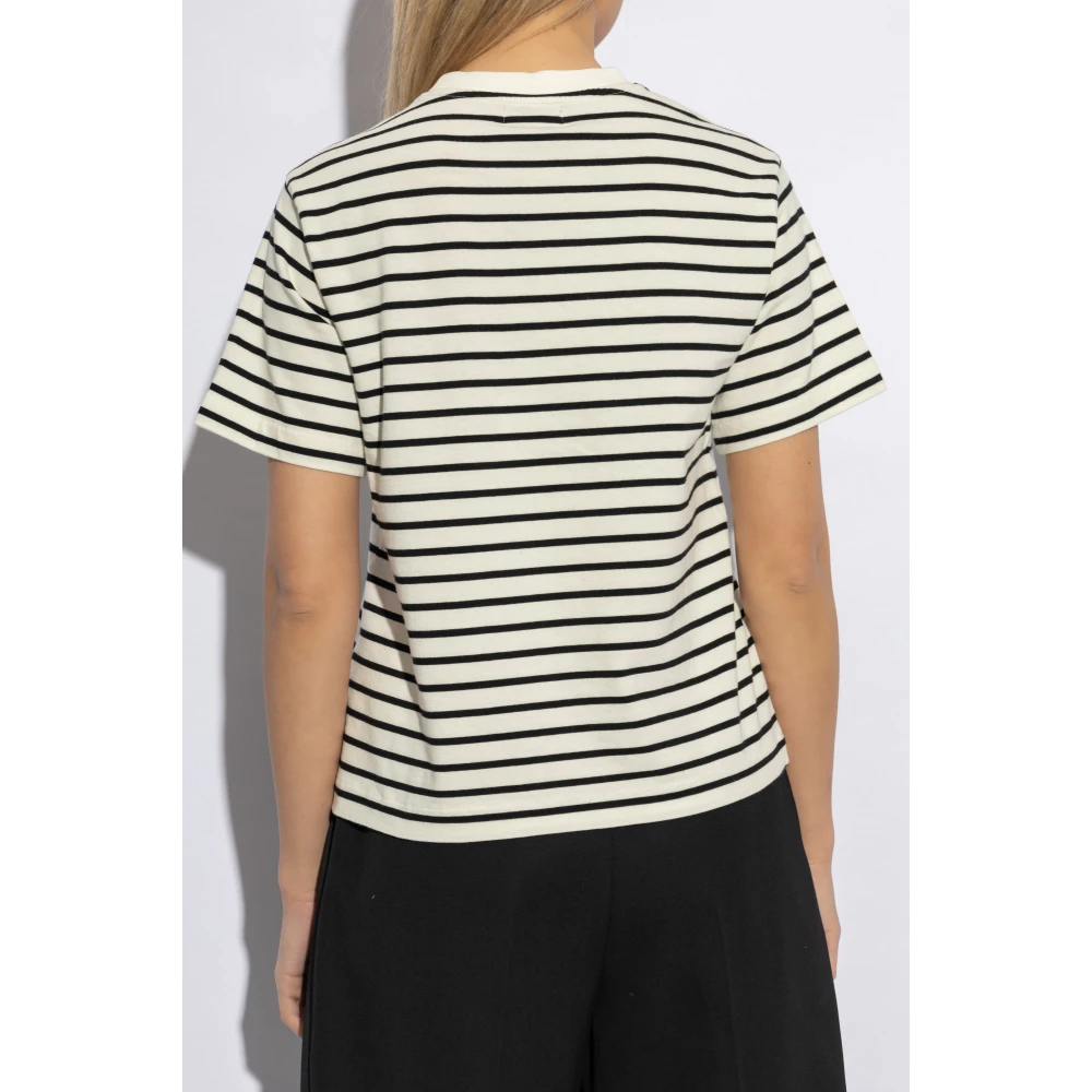 Woolrich T-shirt met streep patroon White Dames