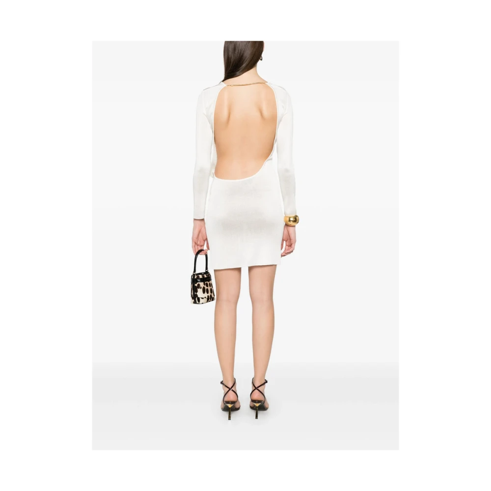 Tom Ford Witte Crew Neck Lange Mouw Jurk White Dames