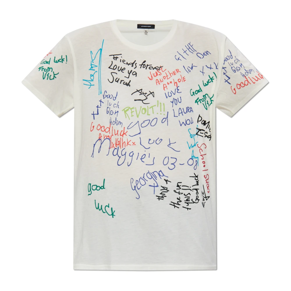 R13 T-shirt met kleurrijke print Beige Dames